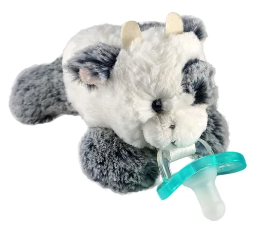 Vista 23 de RaZbaby Bear RaZbuddy - Portachupetes de Peluche para Recién Nacidos en Adelante, Hecho en EE.UU., Chupete Ortodóntico Desmontable JollyPop