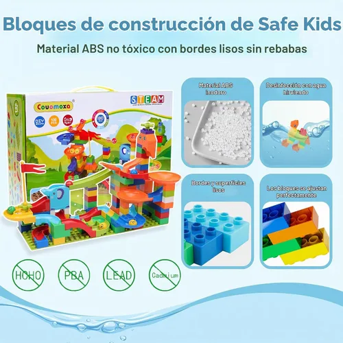 Vista 5 de Bloques de construcción Marble Run para niños de 3 a 8 años, juguete de construcción STEM de pista de catapulta