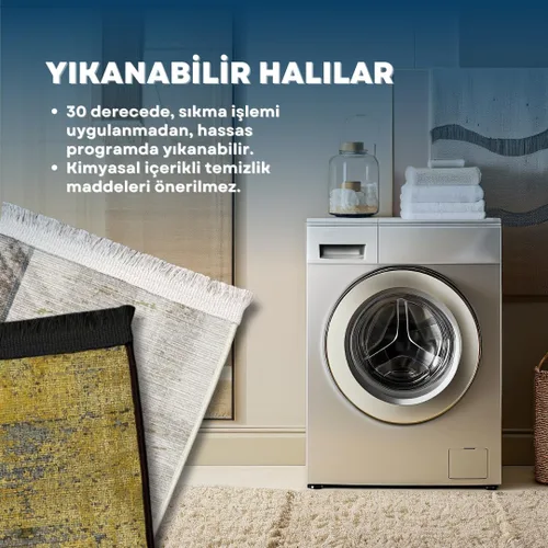 Vista 10 de Wazirabad - Alfombra moderna de algodón lavable a máquina, antideslizante, para sala de estar, dormitorio, cuarto de bebé, pasillo, 2 pies 7