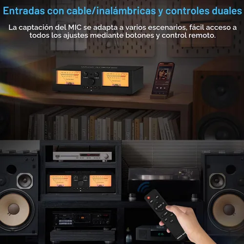 Vista 5 de Douk Audio VU3 PRO Medidor VU Analógico Dual, Interruptor de Amplificador de 2 Vías, Selector de Altavoces, Caja Conmutadora de Audio