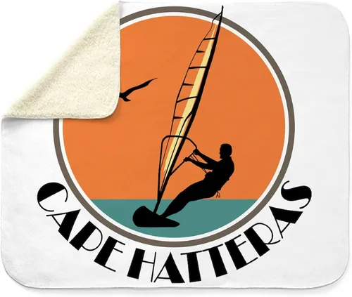 Vista 4 de CafePress Cape Hatteras Windsurf Sherpa - Manta de forro polar de 60 pulgadas de largo x 50 pulgadas de ancho