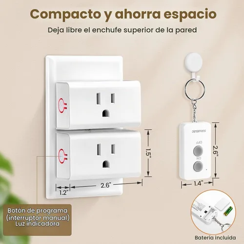 Vista 4 de SURAIELEC Enchufe de salida de control remoto, interruptor de luz inalámbrico, rango de RF de 100 pies