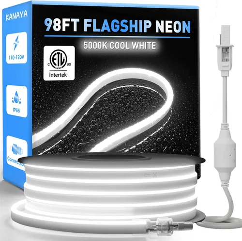 Vista 15 de KANAYA Luz de cuerda LED de neón de 16 pies con certificación ETL, CA 110V-120V conectable cortable iluminación IP65 impermeable, para decoración