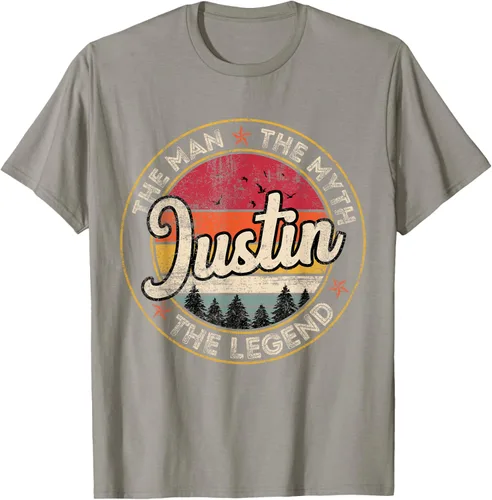 Vista 10 de Justin The Man The Myth The Legend - Camiseta personalizada con nombre, Negro