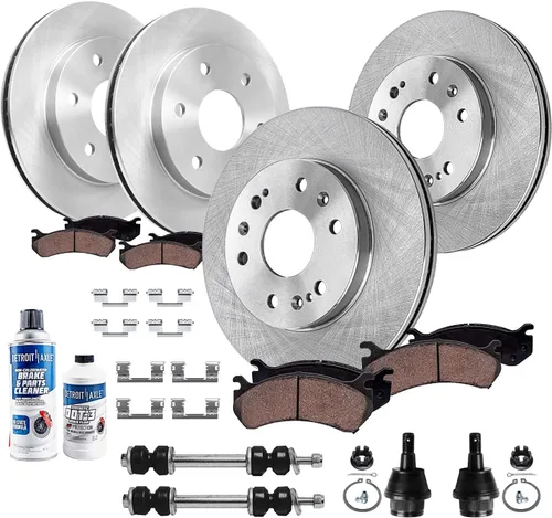 Vista 14 de Detroit Axle - Rotores de freno para Jeep Compass 2015-2022 Renegade 2016-2022 Fiat 500X 2016-2022, 2018, 2019, 2020, 2021. Reemplazo de rotores