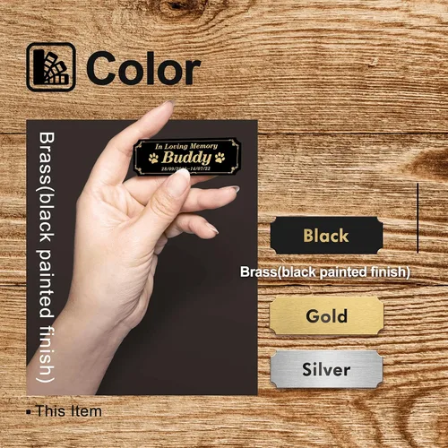 Vista 3 de Caramel Sweet Life Placas de nombre personalizadas, placa negra grabada con texto dorado, placas de trofeo grabadas, placa de nombre personalizada