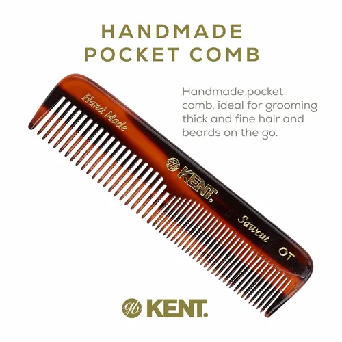 Vista 3 de Kent NU19 Set de regalo, con peine de bolsillo de dientes finos y dientes anchos OT para cabello, bigote y barba para hombres, mujeres y niños.