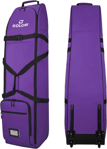 Vista 10 de Goloni Bolsa de viaje de golf con ruedas para aerolíneas, funda de viaje resistente al agua para viajes aéreos, equipaje de golf plegable portátil