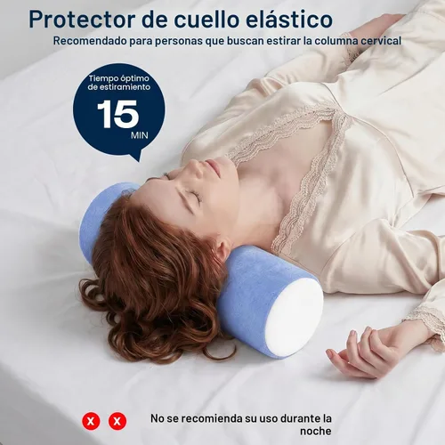 Vista 3 de Almohada Enrollable Cervical para Alivio del Dolor de Cuello - Almohada de Espuma Viscoelástica para Cuello para Cama, Almohada Redonda para Cuello