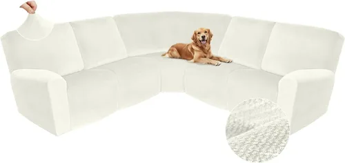 Vista 288 de Arfntevss Fundas de sofá seccional reclinable de terciopelo, Funda de sofá seccional de esquina para sofá reclinable, Funda elástica suave