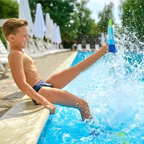 Vista 3 de Aletas de natación para niños, aletas cortas para jóvenes, aletas de entrenamiento de natación para natación de regazo, para niños y niñas Arco