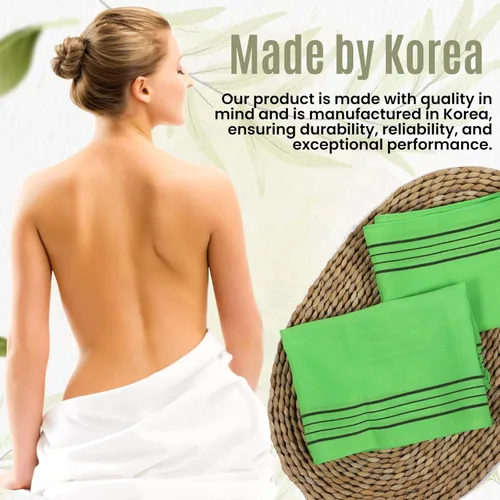 Vista 4 de etreetowel Tamaño Extra Grande 35.4" x 11" (2 PCs) Paños de Baño Exfoliantes Asiáticos Coreanos Manopla Exfoliante para Cuerpo y Espalda Guante Paño