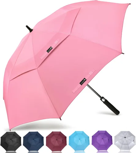 Vista 46 de ZOMAKE - Paraguas de golf a prueba de viento, extragrande, de gran tamaño, de doble dosel resistente para lluvia, juegos deportivos y carrito