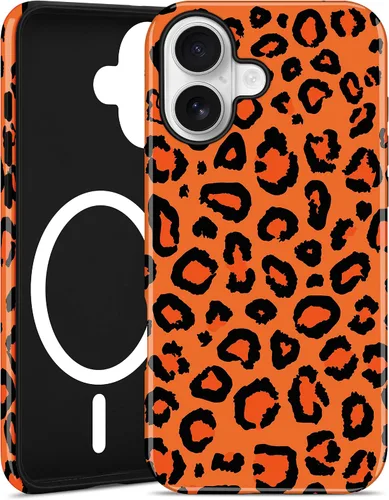 Vista 123 de Jusy Compatible con MagSafe Brown Tortoise Shell Print Phone Case para iPhone 7/8/SE, funda protectora magnética de lujo de TPU suave