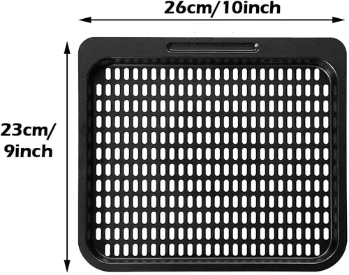 Vista 3 de Bandeja de cocina cuadrada de 10 x 9 pulgadas para freidora de aire extraíble para Instant Vortex Plus10 Qt, bandeja antiadherente para freidora