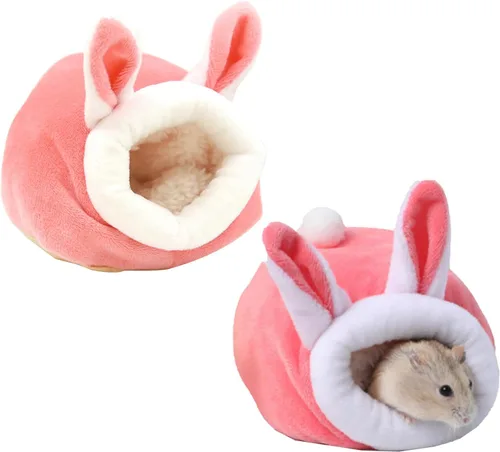 Vista 12 de Cama de conejillo de indias, acogedoras casas de conejos y escondites de conejos, ropa de cama lavable de forro polar para dormir, casa cálida