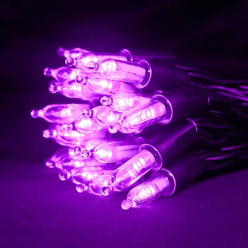 Vista 3 de MULTI-SPARKING - Luces de Halloween operadas con batería - 50 luces LED mini moradas para árbol pequeño, corona, manualidades, decoración