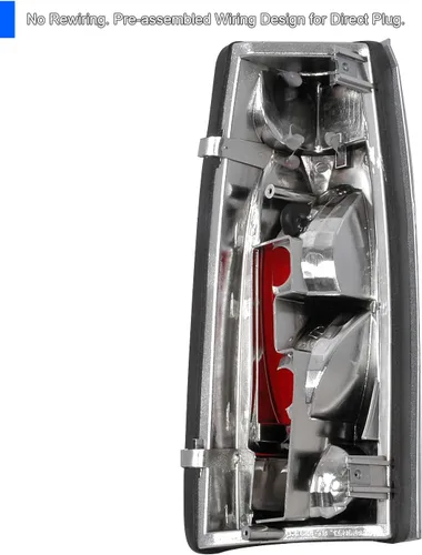Vista 4 de SPEC-D TUNING Luces traseras de lente transparente de carcasa negra compatibles con Chevy C/K C10 1500/2500/3500 1988-1998, Silverado Sierra, Blazer