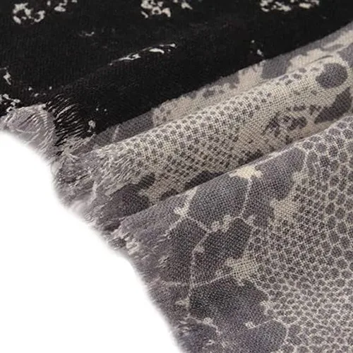 Vista 4 de Temminc Bufandas de lana 100% para hombres y mujeres, bufanda de tartán de pashmina, bufanda de invierno de punto de rayas verticales