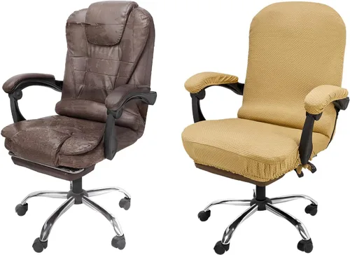 Vista 17 de NeColorLife Funda de asiento grande para silla de oficina de 19.7 a 26 pulgadas, funda elástica para sillas ejecutivas y de juegos, lavable