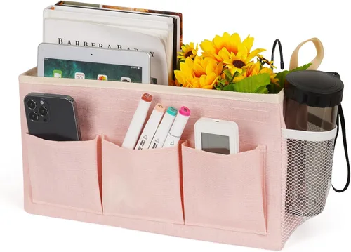Vista 12 de Organizador de Almacenamiento para Mesita de Noche/Bolsa de Almacenamiento Colgante para Mesita de Noche para Cabeceros, Literas, Dormitorios, Negro