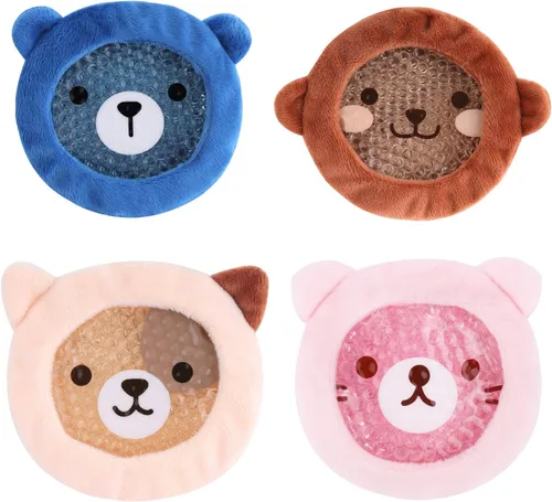 Vista 8 de FOMI Paquetes de hielo frío y caliente para niños, paquete de 3, mangas suaves y coloridas, envoltura de cuentas de gel para niños con diseño