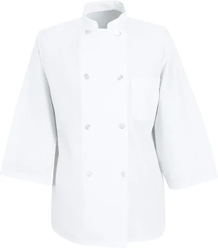 Vista 2 de Chef Designs Abrigo de chef de manga 34 para hombre