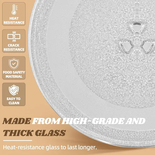 Vista 4 de Reemplazo de platos giratorios de microondas de 10 pulgadas, placa de vidrio para microondas compatible con Whirlpool, la pieza de repuesto exacta