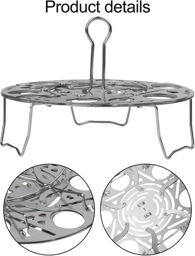 Vista 8 de Adjustable Stainless Steel Steamer Basket, Expandable Vegetable Steaming Rack With Foldable Feet For Pressure Cooker And Pot, 304 Metal Kitchen