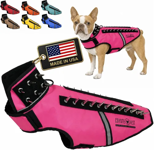Vista 20 de CoyoteVest SpikeVest - Chaleco de arnés para perro, accesorios reflectantes para perros con picos para proteger a tu mascota de ataques de Raptor