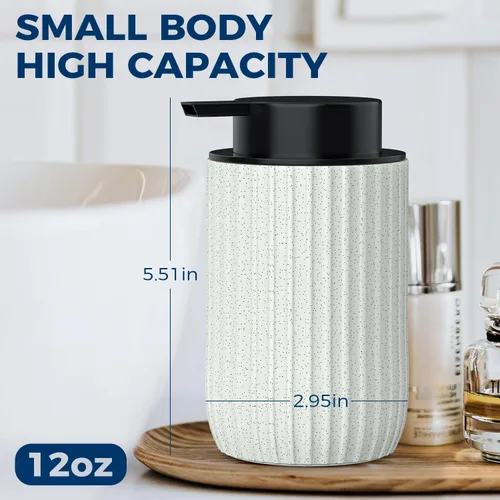 Vista 2 de Dispensador de jabón de manos de espuma de cerámica, dispensadores de jabón de baño de 12 onzas, dispensador de loción para cocina, dispensador