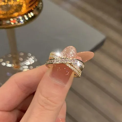 Vista 4 de Anillo de cóctel - EternityRings para mujer, anillo de boda de diamante, anillos de compromiso, regalos de cumpleaños de Navidad