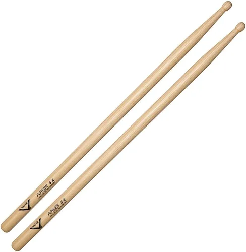 Vista 2 de Vater Power 5A Baquetas de Batería de Hickory con Punta de Madera, Par