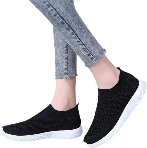 Vista 7 de Zapatos deportivos para caminar para mujer, plataforma de malla transpirable, plataforma de color para otoño, a la moda, sencillos, cómodos