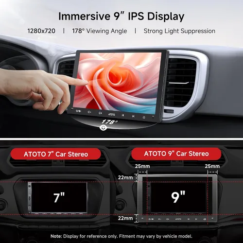 Vista 2 de ATOTO A5L 9 pulgadas doble DIN Android coche estéreo inalámbrico CarPlay Android Auto