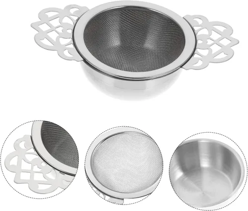 Vista 2 de Filtro de té de malla fina para café, tetera de metal, filtros de té de malla metálica suelta, filtro de embudo de té, filtro de té de metal