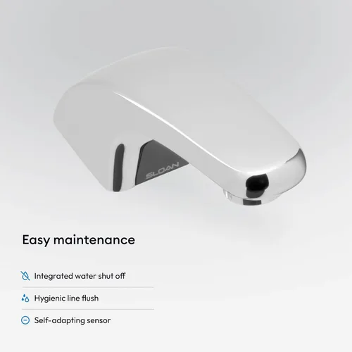 Vista 3 de Sloan Optima EBF-615 - Grifo sin contacto activado por sensor, grado comercial con accesorios de conexión rápida, funciona con batería de 0.5 GPM