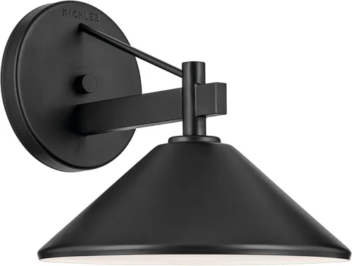 Vista 7 de Kichler Ripley 49059BKT - Lámpara de pared para exteriores de 8 pulgadas, color negro, para puertas exteriores, garaje, porche y paredes de patio