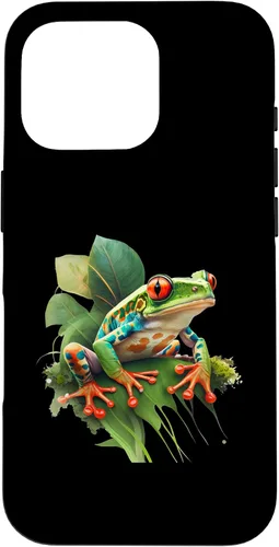 Vista 20 de iPhone 16 Rainforest Amphibian Red Eyed Tree Frog Green Body Frog Case