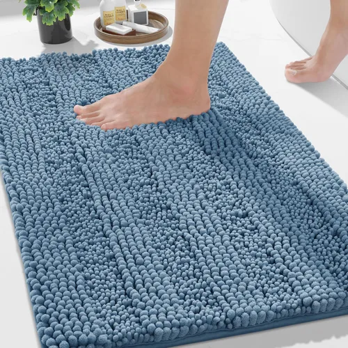 Vista 20 de Yimobra Tapetes de baño lavables, de chenilla súper suave y absorbente, para suelo y alfombra, de secado rápido, antideslizante, para bañera y Beige