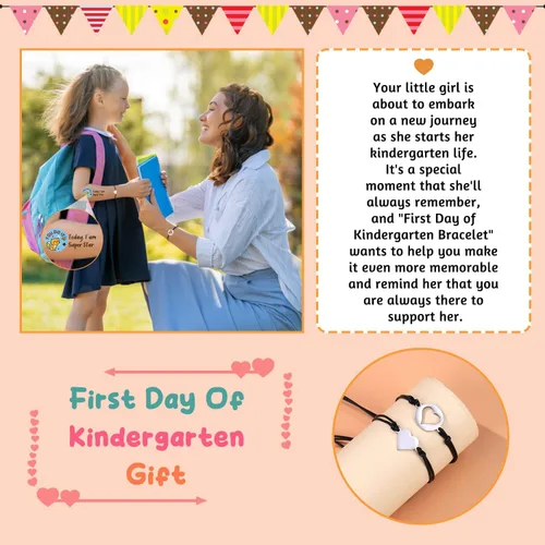Vista 4 de First Day Of Kindergarten Bracelet, Back To School Bracelet Mommy And Me, Back To School Gifts For Kids, First Day Of School Bracelets For Mom And