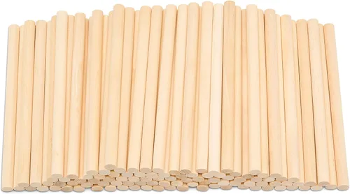 Vista 20 de Varillas de madera sin terminar de 1/4 x 6 pulgadas, para manualidades y bricolaje, 50 unidades Woodpeckers