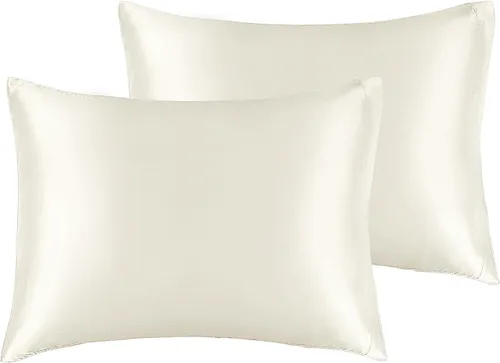 Vista 129 de BEDELITE Funda de almohada de satén para cabello y piel, súper suave y refrescante similar a las fundas de almohada de seda, paquete de 2 con cierre