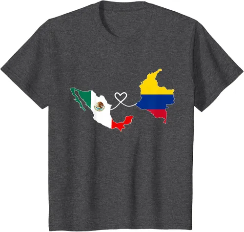 Vista 33 de Camiseta Half Colombian Half Mexican Flag Map DNA Mexico Colombia