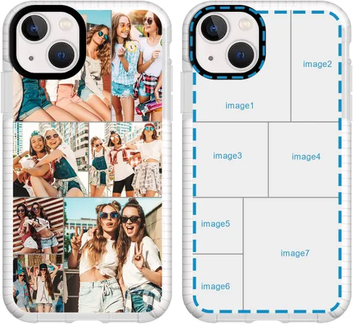 Vista 16 de Funda de teléfono personalizada para iPhone 15, diseño de collage de múltiples imágenes, resistente a los golpes, funda protectora de TPU suave