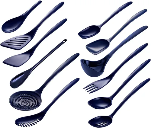 Vista 8 de Hutzler Cook & Serve - Utensilios de melamina, color negro, juego de 12
