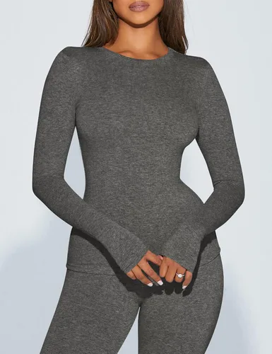 Vista 4 de Kaximil Ropa interior térmica para mujer, con forro polar, capa base, conjuntos largos
