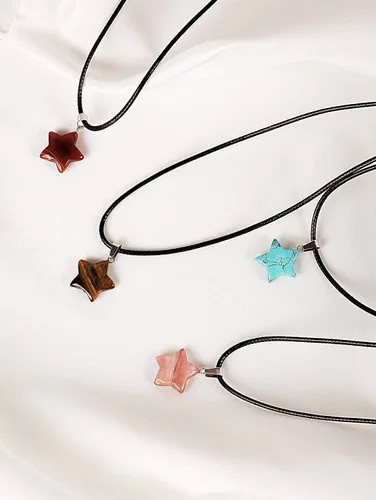 Vista 5 de Kawaii Star Necklace Y2K Cord Necklace Jewelry for Teen Girls Women Trendy Stuffs