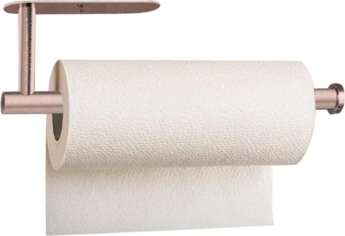 Vista 10 de Toallero de papel para debajo del gabinete, soporte autoadhesivo para toallas de papel negro mate para encimera de baño, organizador horizontal