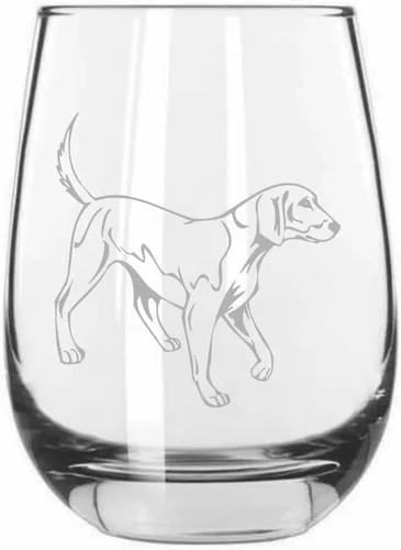 Vista 475 de Shar Pei (chino) - Vaso de vino sin tallo grabado para perro, 15.25 onzas